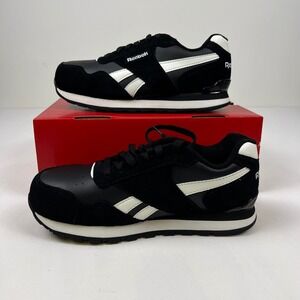 Reebok Harman Work Sneaker 7W Black Leather Composite Toe RB1982 New Work Shoes